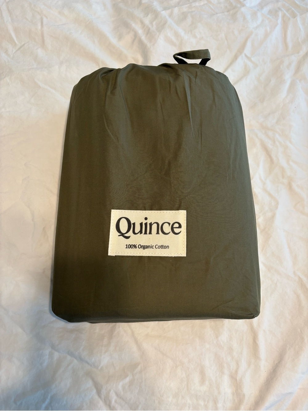 Quince Organic Cotton Percale Duvet Cover Set - Full/Queen  - Dusty Olive